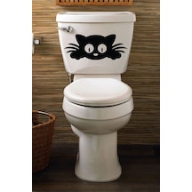 Kedicik Klozet Kapağı Banyo Wc Sticker 27x11 Cm