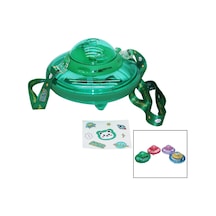 Matara Ufo Modeli Renkli Mika Kristal Suluk Matara Pipetli Taşıma Askılı 550ml Çok Renkli