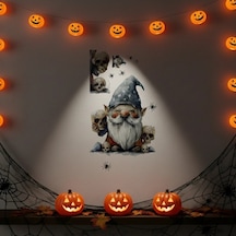 Gotik Cüce Ve Kafatası Halloween Duvar Sticker Seti Renkli