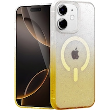 Apple iPhone  Uyumlu,  12 Pummel Shiny Magsafe Kapak - Gold