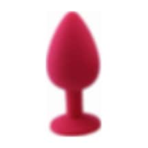 Red Fox Elmas Taşlı Silikon Kaplı Anal Plug S Küçük Boy 7 Cm Kırmızı