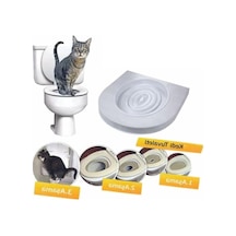 Hijyenik Kedi Tuvalet Eğitim Seti - Klozet Alıştırma Kapağı Ve Kum Kabı