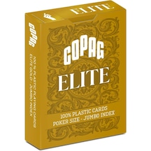 Copag %100 Plastik Oyun Kartları, Poker Boyu Endeks Tek Deste, Altın Sarısı