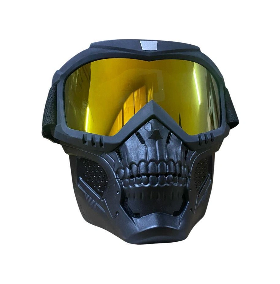 Jet Kask Maskesi Sarı Kuru Kafa