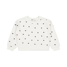 Civil Girls Yıldız Baskılı 2-5 Yaş Sweatshirt - Ekru