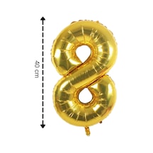 Folyo Balon 8 Rakamı Helyum Balon 40 Cm Gold Renk Altın