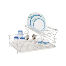 Ece Metal Lux Krom Bulaşıklık Tabaklık Krom Kaplama Metal Sepet Plastik Tepsi Krom