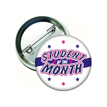 Student Of The Month İngilizce Öğrenci Rozeti 20 Adet Beyaz