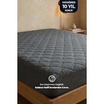 Yatak Alezi Pamuklu Kapitone Fitted Full Kenar Yatak Koruyucu Gri Yatak Alezi Pamuklu Kapitone Fitted Full Kenar Yatak Koruyucu Gri