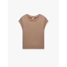 Koton Slim Fit Bisiklet Yaka Kısa Kollu Spor Tişört Vizon 6sak10340nk 59x