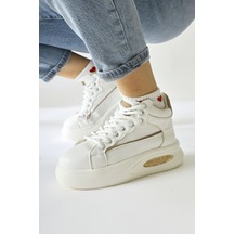 Lourin Ekru Deri Desenli Havalı Taban Bağcıklı Spor Bot 001