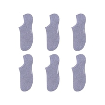 Ozzy Socks 6 Çift Gri Kadın Bambu Görünmez (Sneaker) Spor Ayakkabı Çorap Gri