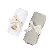 Tinylamb Lastikli Bebek Çarşafı 60x120 CM - 2 Adet Organik Beyaz - Yeşil Renk