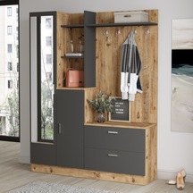 Yurudesign Wisdom Vestiyer Ayakkabılık Portmanto Aynalı Raf Çam-A Yurudesign Wisdom Vestiyer Ayakkabılık Portmanto Aynalı Raf Çam-A