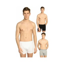 Tutku Erkek Likralı Elastan Boxer Karışık Renk 3'lü Paket Çok Renkli