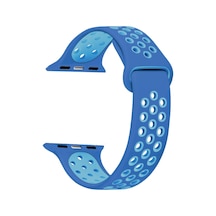 Apple Watch Series 6 40mm İçin Kordon Rainbow Band Mavi Turkuaz Watch Series 6 40mm İle Uyumlu Kordon - Mavi Turkuaz Çok Renkli