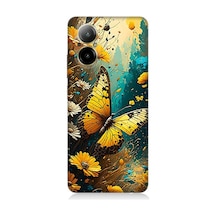Realme 12 Lite Uyumlu Renkli Kelebek  Desenli Silikon Kılıf