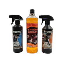 İnterwax 3'lü Set Susuz Motor Temizleyici 500 Ml + Çok Amaçlı Döşeme Temizleyici 500 Ml + Cilalı Oto Şampuanı 1000 Ml.