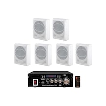 6 Adet Duvar Hoparlörlü Masaj Salonu Ses Sistemi, Spa Ses Sistemi , Hoparlör Ve Amfi Hazır Set Eko Seri