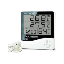 Yaozixa Serinlik Ve Nem İzleyici, Dijital Lcd Ekranlı, Isı-nem Saat Kombinasyonu, Seracılar Ve Endüstriyel Kullanım, Duvar/desktop Montajlı