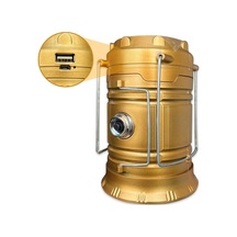 Teltree Güneş Enerjili Çıkarılabilir Led Kamp Feneri - Dış Mekan, Çadır Işığı, El Tutan Çok Fonksiyonlu Altın Model Altın