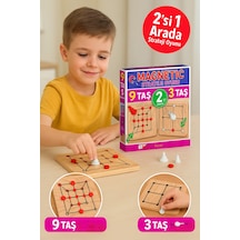 Manyetik 9 Taş + 3 Taş Strateji Oyunu Zeka Geliştirici, Eğlenceli Ve Dayanıklı Oyun Seti