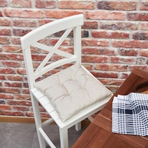 Classic Bej Pofidik Sandalye Minderi - 40x40 Cm