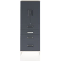 Hyperion Dolap 2 Raflı 4 Çekmeceli 2 Kapaklı 60x44x163 Aytaşı-antrasit Aytası