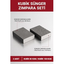 80 Ve 150 Kum Kubik Sünger Zımpara 100x70x25 Mm 2 Adet Takoz El Zımparası Seti