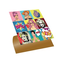 Tink Kendinden Yapışkanlı Karma Popart Desenli Pvc Karo 30x30 Cm