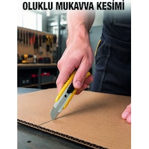 Metal Gövdeli 5 Li Falçata Seti Profesyonel Maket Bıçağı Karton Koli Kesici - Lisinya