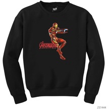 Avengers Infinity War Iron Man Siyah Sweatshirt