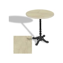 Çipa 1004 Döküm Ayak Yuvarlak Masa Çap 80cm - Werzalit, Wermodin Ve Allzalit Tabla - Golden Marble Çok Renkli