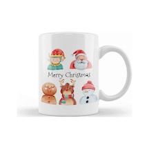 Yeni Yıl Konseptli Noel Karakter Kupa Bardak Porselen Karışık