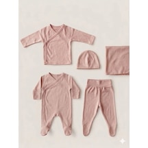 Ciccim Baby 5li Zıbın Seti Tulumlu Modal Somon Pembe