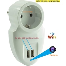 Priz Wifi Ev Güvenlik Kamerası Dünyanın Heryerinden Canlı Izlenir+kayıt Yapar
