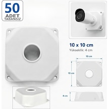 Vorex 50 Adet 10x10 Cm Tabansız Kamera Buatı Beyaz Montaj Kutusu Bullet Dome Ip Uyumlu
