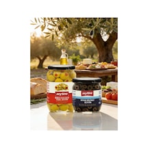Biberli Yeşil Zeytin 400 Gr 141/160 4xl Cam Kavanoz & Siyah Dilimli Zeytin 200 Gr Cam Kavanoz