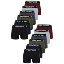 Velmore Erkek Boxer 12 Li Premium Kutu Pamuklu Likralı Beden S - 5xl Mix