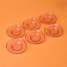 Kitchen Kronos 6'lı Çay Tabağı - Amber - 12 Cm Renkli
