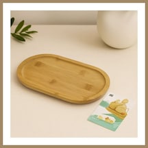 Bezos Ahşap Bambu Oval Mini Servis Tepsisi 25 X 14 X 1.4 Cm 22