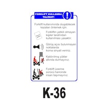 Pvc Dekota Uyarı - Ikaz Levhası Forklift Kullanma Talimatı (258841085)