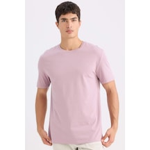 DeFacto New Regular Fit Bisiklet Yaka Basic Düz Kısa Kollu Tişört E1091AXNSBR147 Bordo
