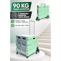 90 Kg Taşıma Kapasiteli Katlanır 3 Tekerlekli Merdiven Çıkan Market Pazar Ve Yük Taşıma Arabası Tr90c