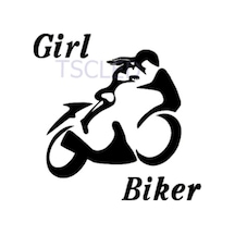 Bayan Motorsiklet Sürücüsü Sticker Yapıştırma
