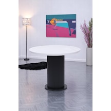 Bohem Yuvarlak Lak Panel Mutfak Masası 100cm Siyah Bohem Yuvarlak Lak Panel Mutfak Masası 100cm Siyah