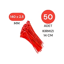 Tek-iş Plastik Kablo Bağı Klipsi Cırt Kelepçe 140 Mm X 2.5 Mm Kırmızı 50 Adet