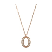 925 Ayar Gümüş Rose O Harfi Kadın Gümüş Kolye Rose Gold