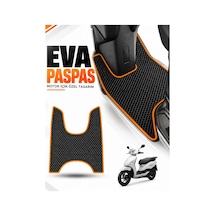 Rks Private 125 Uyumlu Eva Motosiklet Paspası Scooter Ayak Paspası Motora Özel Siyah-turuncu