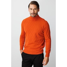 Turuncu Standart Fit Dar Kalıp Yarım Balıkçı Düz Uzun Kollu Triko-10096 Turuncu Turuncu Standart Fit Dar Kalıp Yarım Balıkçı Düz Uzun Kollu Triko-10096 Turuncu